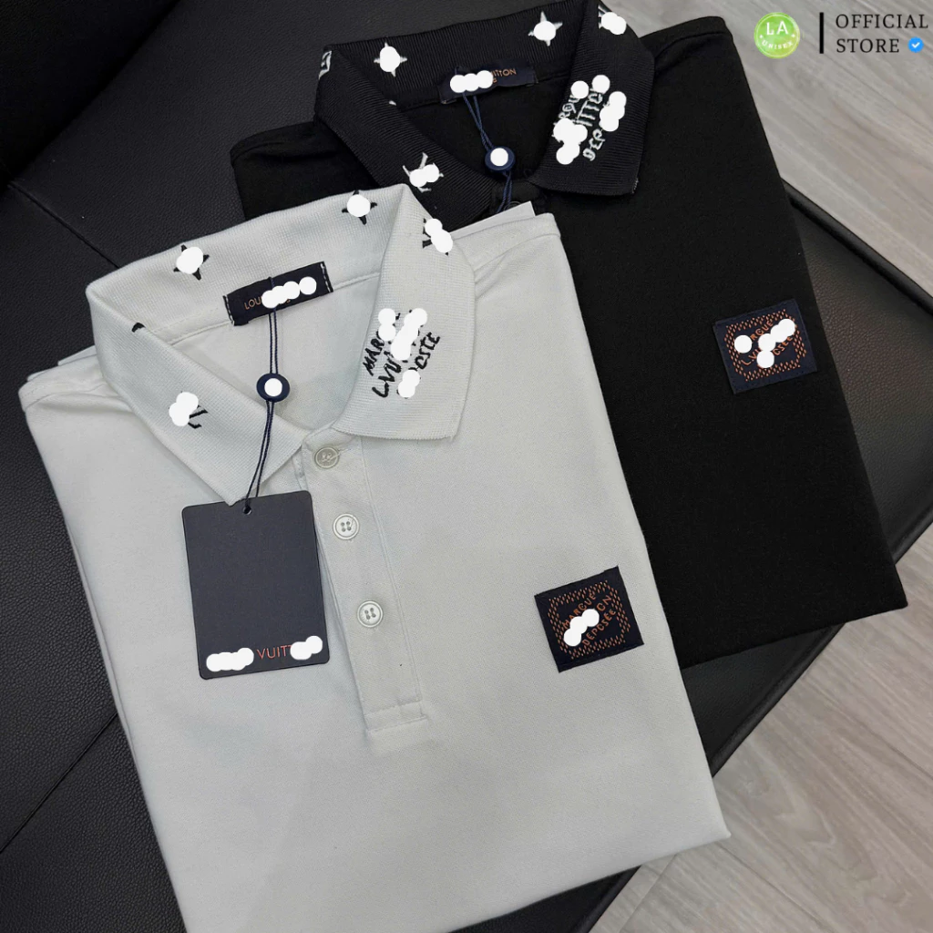 Áo Polo Nam Nữ Lê Vyy Thêu Logo Cổ Áo, Phối Tag Trước Ngực, Vải Cotton Cá Sấu Đứng Form, Đủ Tag Mạc