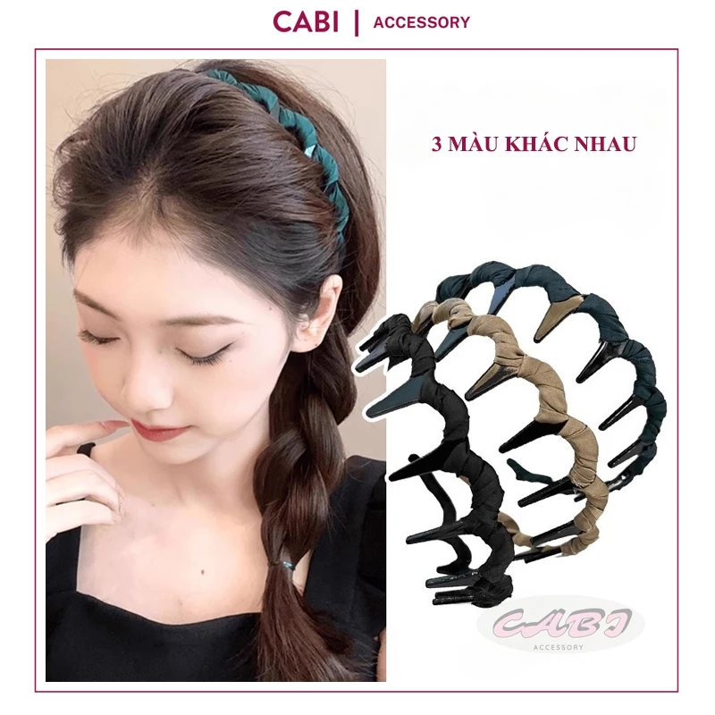CB65 - Bờm/Băng Đô Cài Tóc Cao Cấp Hình Răng Cưa Cuộn Vải Dạng Sóng