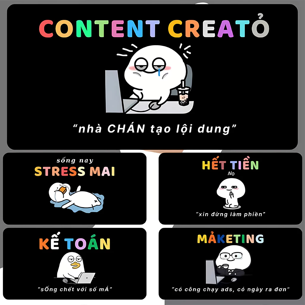 Lót Chuột Deadline Meme Hài Hước – Mousepad Dân Văn Phòng Siêu Mặn Chống Trượt, Bề Mặt Mịn