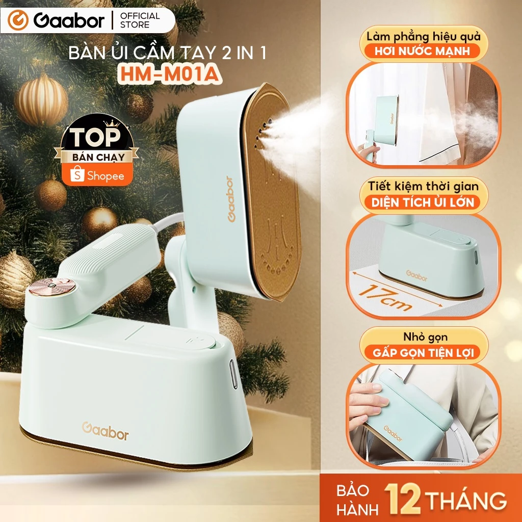 Bàn ủi hơi nước cầm tay Gaabor HM-M01A 2in1 thích hợp cho mọi loại vải bàn là cầm tay bàn ủi hơi nước dung tích lớn