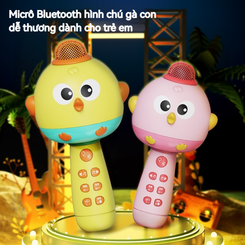 Micro Đồ Chơi Cho Bé Hát Karaoke Hình Gà Dễ Thương, Phát Nhạc, Truyện Cổ Tích…