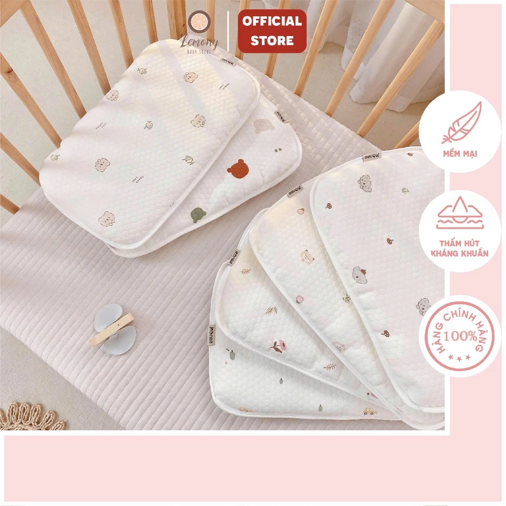 Gối đầu cho bé chất liệu Cotton lụa Joonee, gối mềm, sử dụng cho bé từ sơ sinh