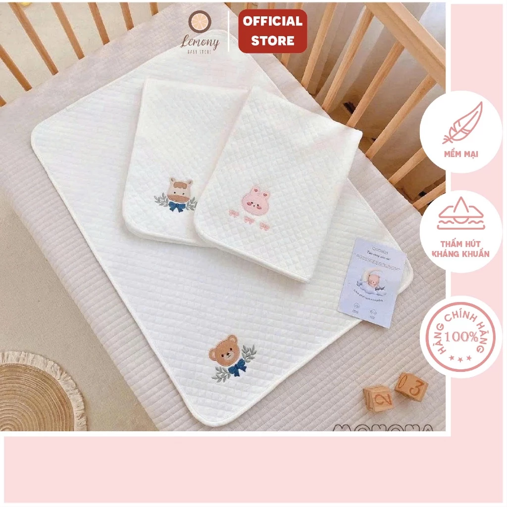 Lót chống thấm cho bé, tấm lót chống thấm 4D thay bỉm họa tiết cao cấp