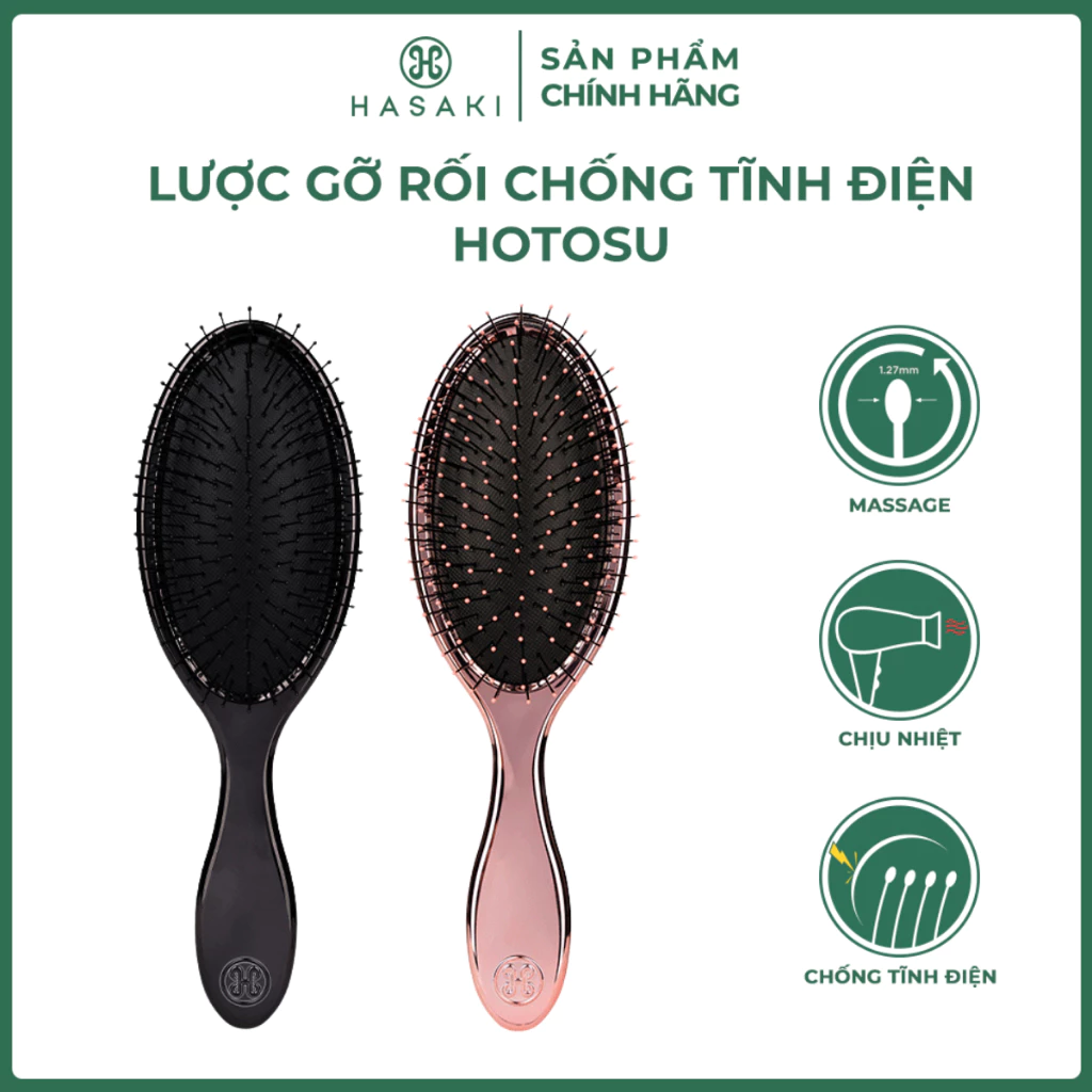Lược Gỡ Rối Hotosu Giảm Gãy Rụng Làm Phồng Tóc Anti-Static Detangler Brush