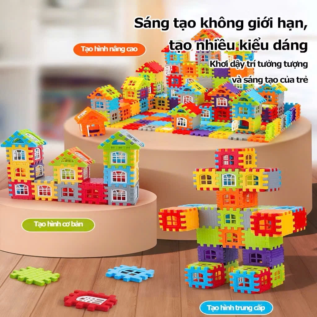 [Sale 50%]  Đồ Chơi Lắp Ghép Khối Xây Dựng Thông Minh Cho Bé Kiến Trúc Mô Phỏng Nhà 3D Nhiều Chi Tiết Rèn Luy