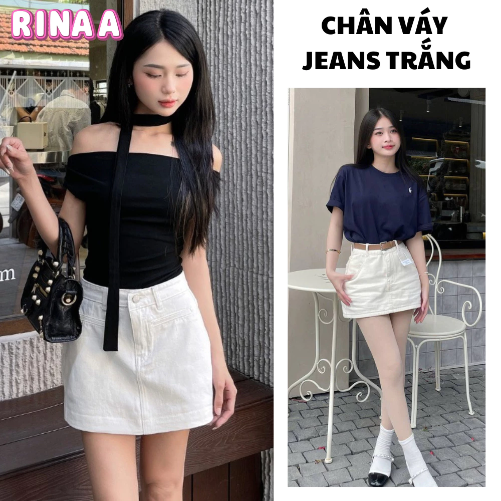 Chân váy Kaki dáng ngắn có lót trong RINAA, chân váy kaki cạp khuy dáng chữ A thời trang fashion
