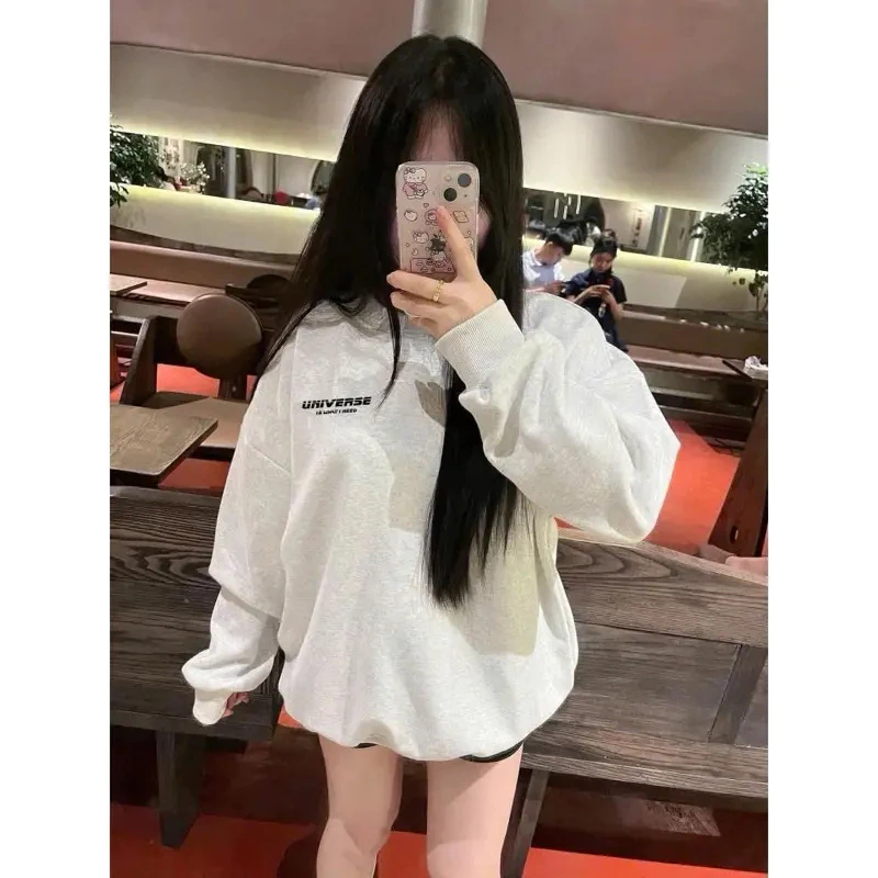 Áo sweater nữ form rộng oversize UNIVERSE nỉ dày phong cách Hàn Quốc mặc đi học