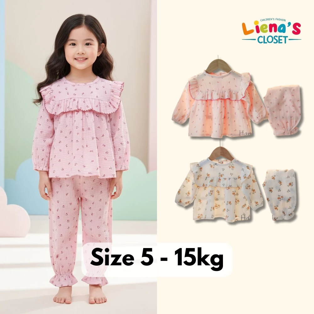 Quần Áo Dài Tay Bé Gái - đồ ngủ cho bé gái Chất Xô Muslin Cao Cấp Dáng Cánh Tiên Liena’s Closet