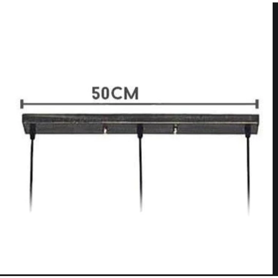 Phụ Kiện Đèn: Bộ đế ốp 3 đèn thả trần loại dài 50cm và tròn phi 30cm