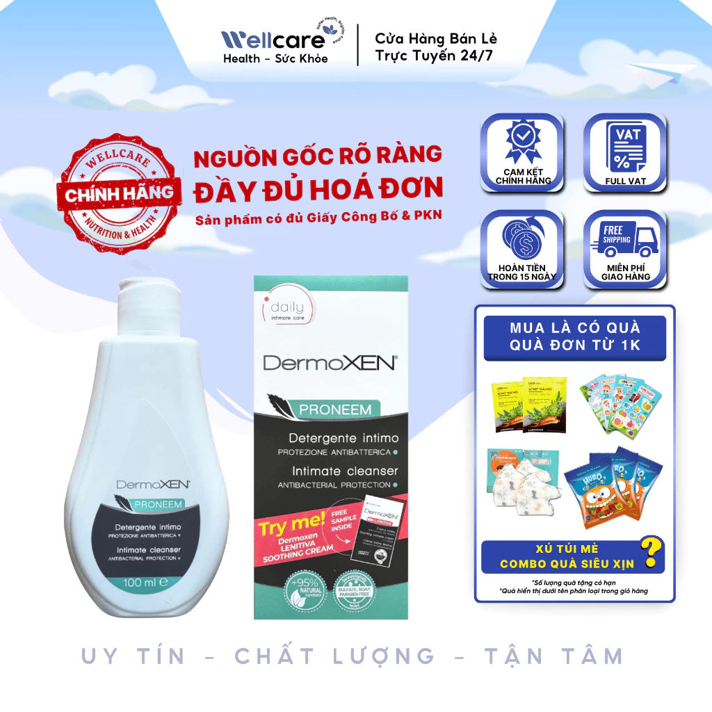 [✨CHÍNH HÃNG] DDVS Dermoxen Proneem Chai 100ml - Làm sạch, giảm viêm nấm, ngứa ở phụ nữ