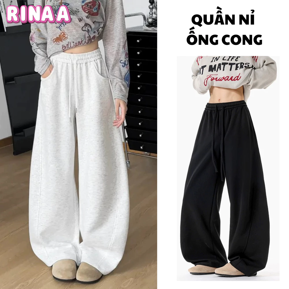 QUẦN DÀI NỈ ỐNG RỘNG THÊU CHỮ FORM UNISEX CHẤT LIỆU NỈ 2 DA CAO CẤP