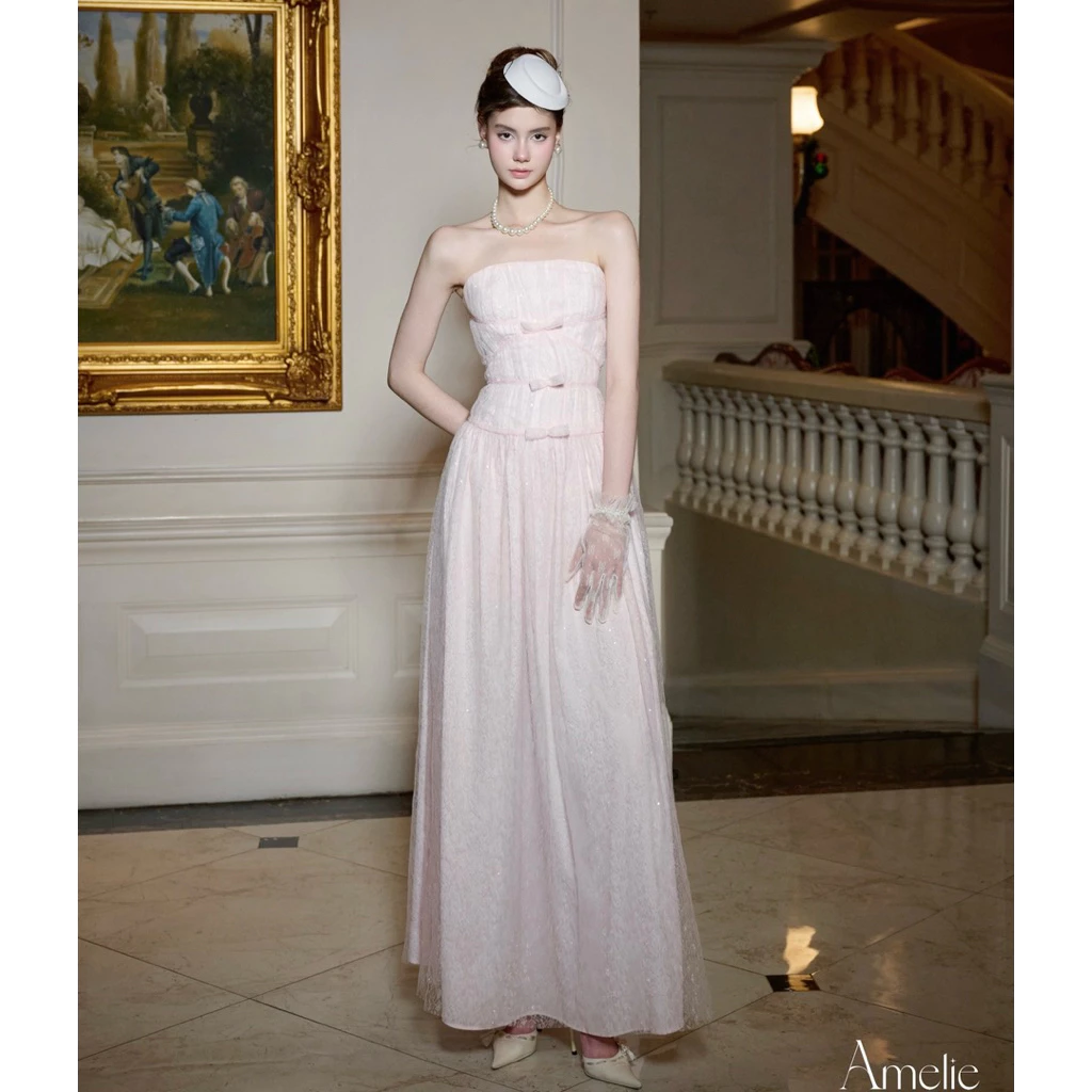 AMELIE - Đầm cúp ngực ren kim sa hồng - Blyde dress Ame427