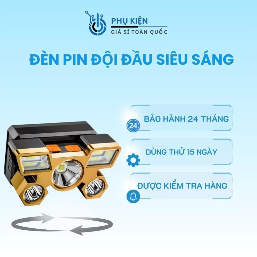Đèn pin đội đầu siêu sáng – rảnh tay, chiếu xa mạnh, nhiều chế độ sáng tiện dụng