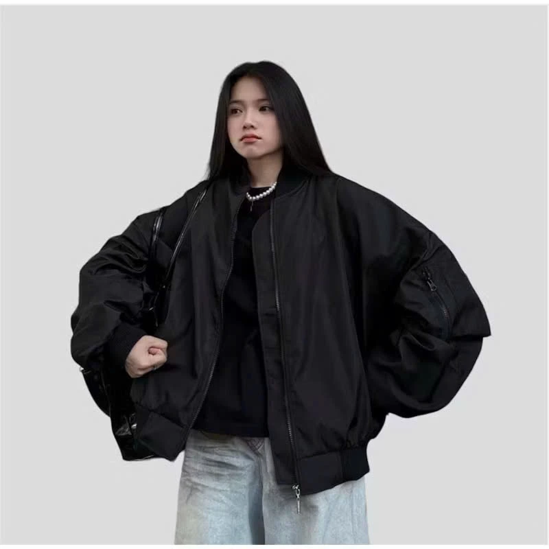 Áo Bomber Gió Trơn Tay Nhún Phồng Nam nữ - dù nhăn 2 lớp dày dặn form rộng siêu xinh FAMMILYSHOP