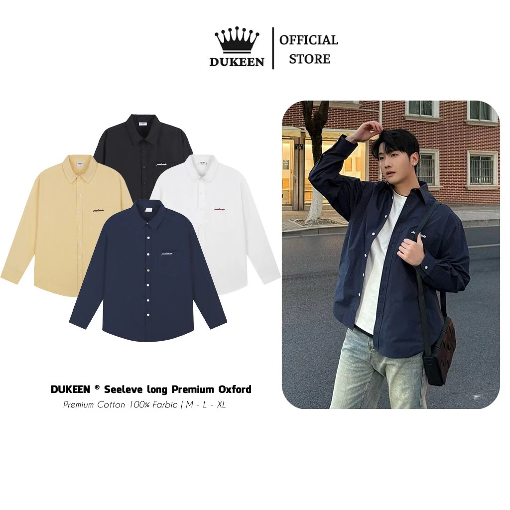 Áo Sơ Mi Tay Dài Thêu Passionate Nam Nữ Hàn Quốc Local Brand DUKEEN Chất Liệu Oxford Form Rộng SM089