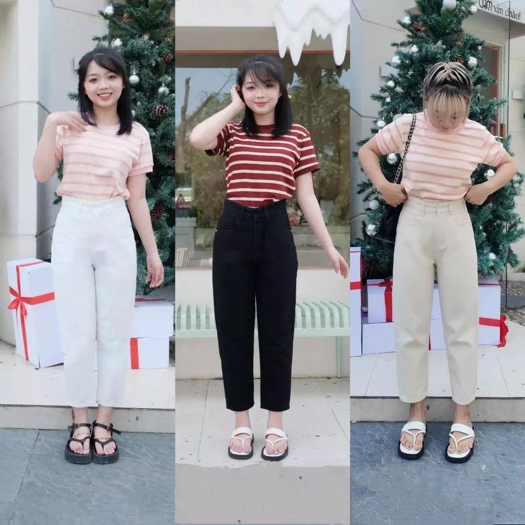 (Baggy nấm lùn) M29 Quần jeans baggy nữ cho nấm lùn dài 85cm KHÔNG CO GIÃN khonhamai