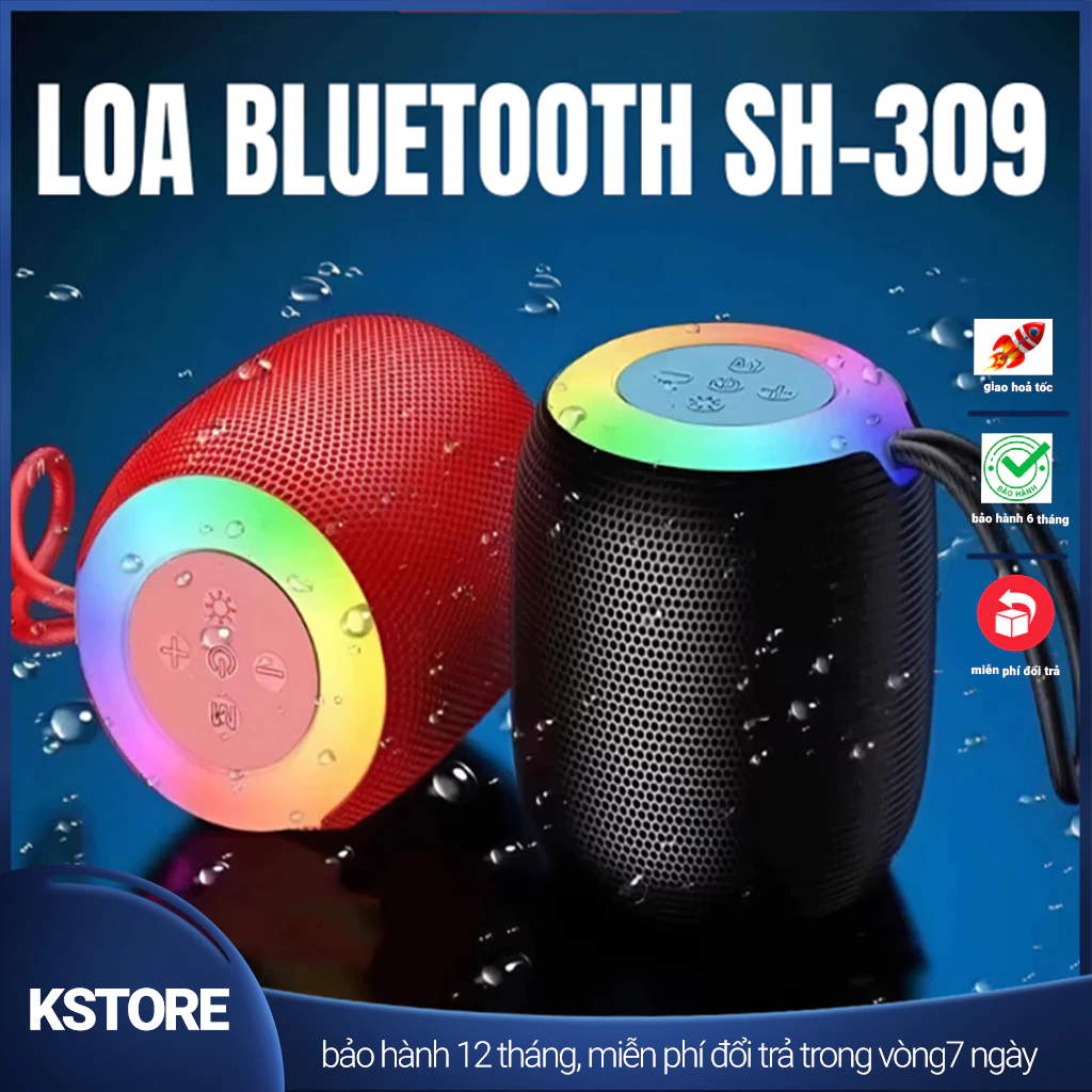 Loa Bluetooth mini Sh309 không dây Nghe Nhạc Hay, Chống Va Đập Chống Nước, Quai Cầm Tay Tiện Lợi