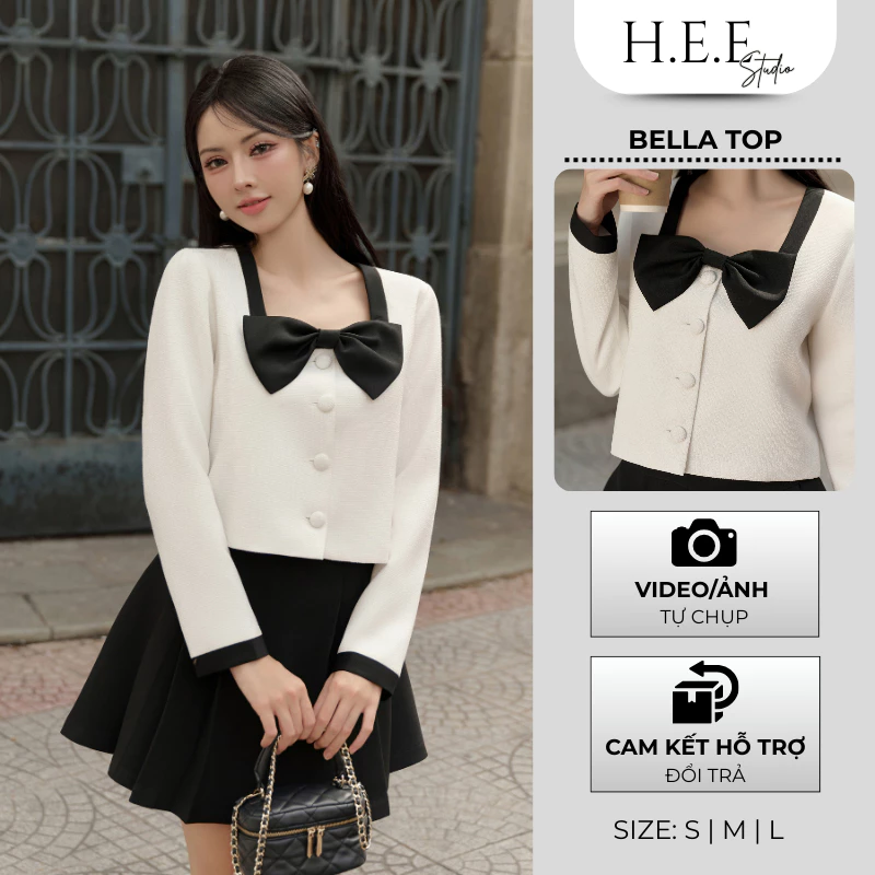 H.E.E -  Áo dài tay Bella Top thiết kế phong cách tiểu thư, nhẹ nhàng, nơ rời