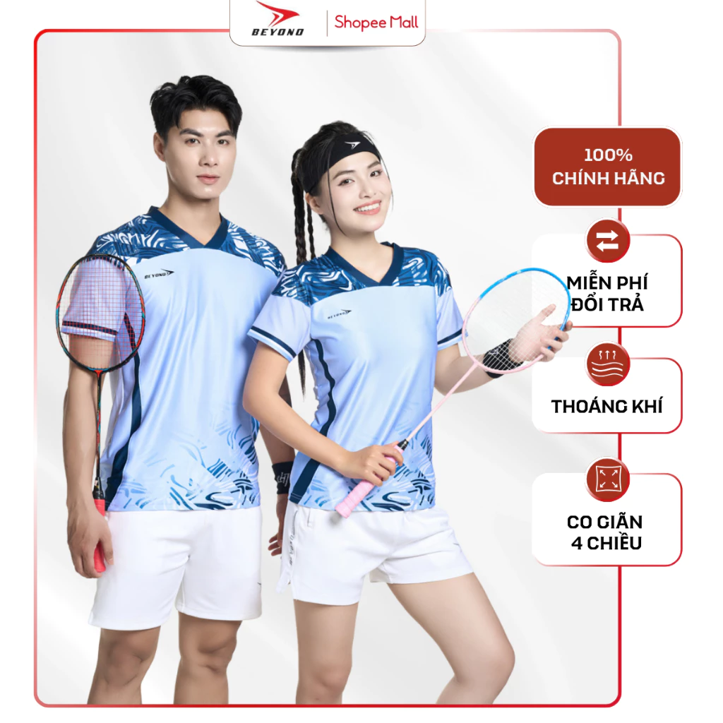 Áo Cầu Lông Pickleball Nam/Nữ Thể Thao Beyono Ray CL18 Siêu Nhẹ Thoáng Mát, Thoát Mồ Hôi Nhanh
