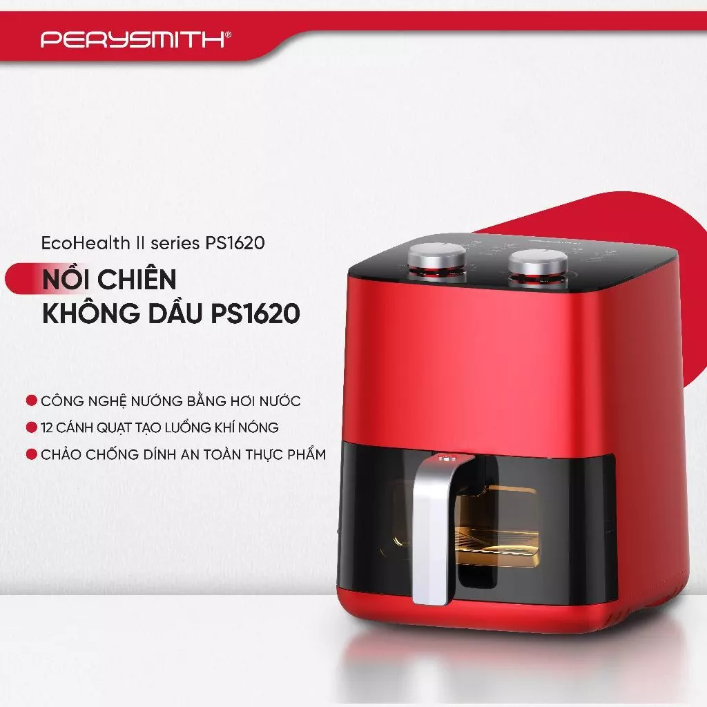 [K] Nồi Chiên Không Dầu PerySmith PS1620 Eco Healthy, Làm Chín Bằng Hơi Nước