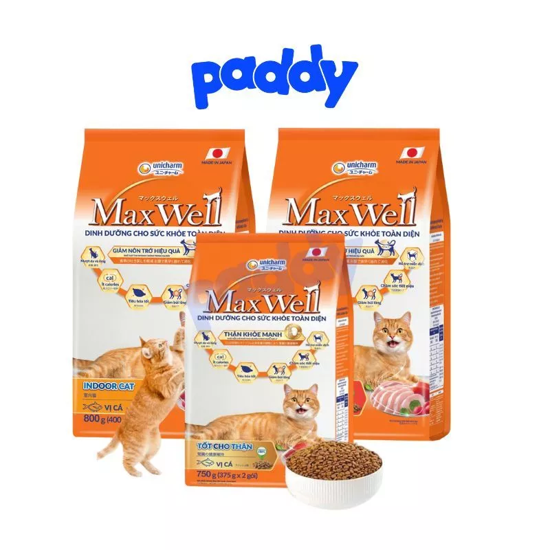 Hạt Cho Mèo Max Well Giàu Xơ Giảm Nôn Trớ (Nhật Bản)