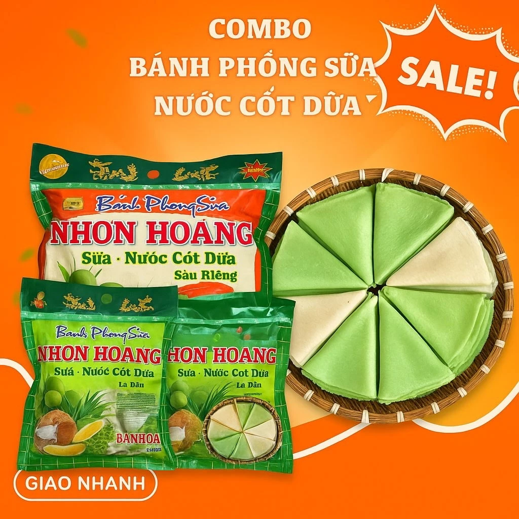 Bánh Phồng Sữa Vị Sầu Riêng, Lá Dứa Siêu To Nhơn Hoàng-Bánh Tráng My My