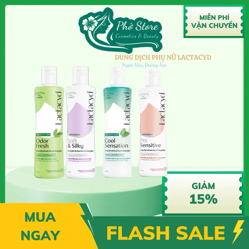 Dung Dịch Vệ Sinh Phụ nữ Lactacyd Làm Sạch, Ngăn Mùi, Dưỡng Ẩm, Mát Lạnh, Dịu Nhẹ 150ml/250ml