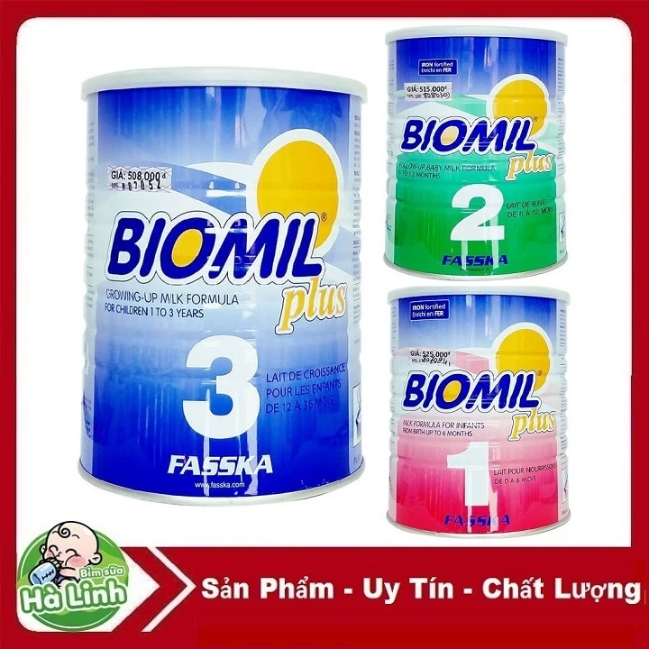 Sữa Bột Biomil Đủ Số 1, 2, 3 hộp 800g (Date 2028)
