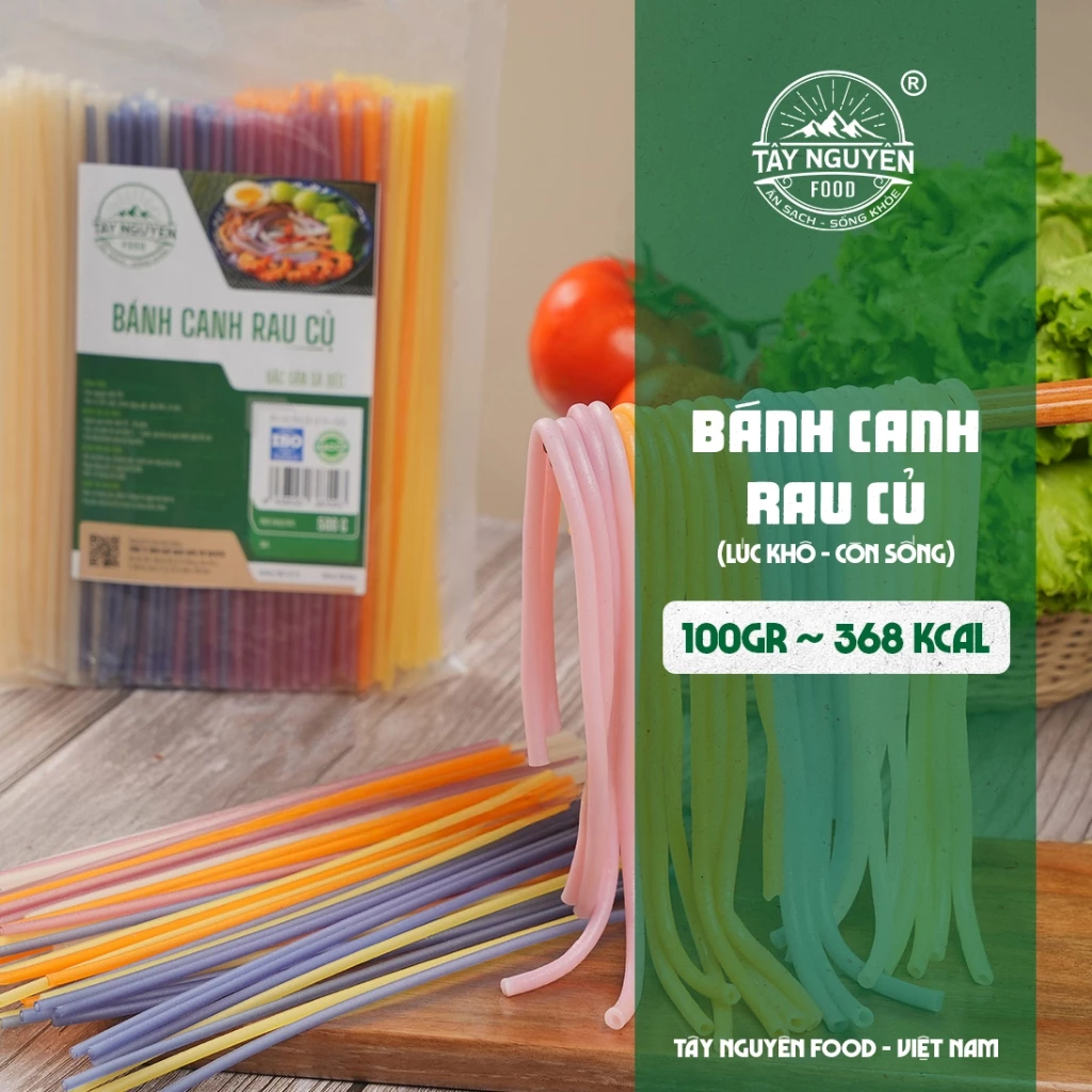 Bánh canh rau củ Tây Nguyên Food - Việt Nam, bánh canh Healthy đặc sản Sa Đéc túi 500g/1kg