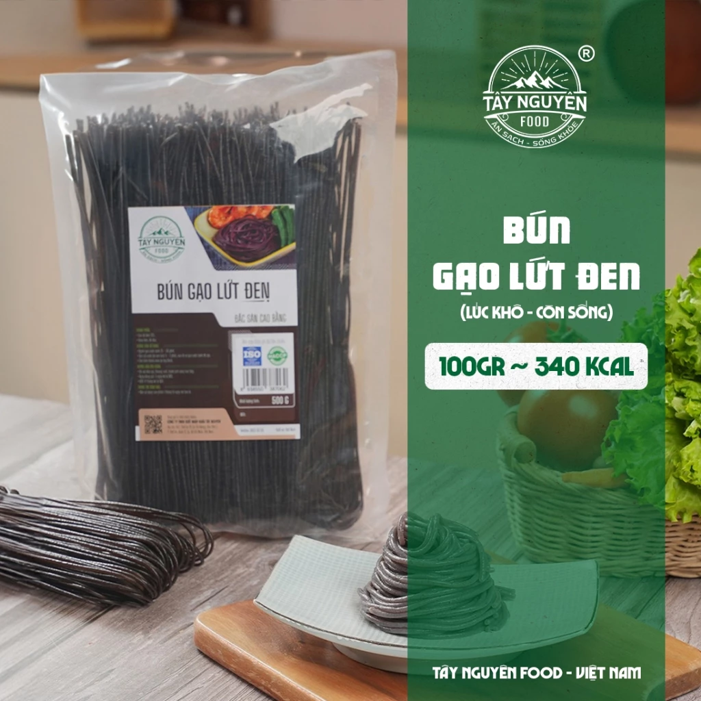 Bún gạo lứt đen Cao Bằng Eatclean Tây Nguyên Food - Việt Nam 500g/1kg