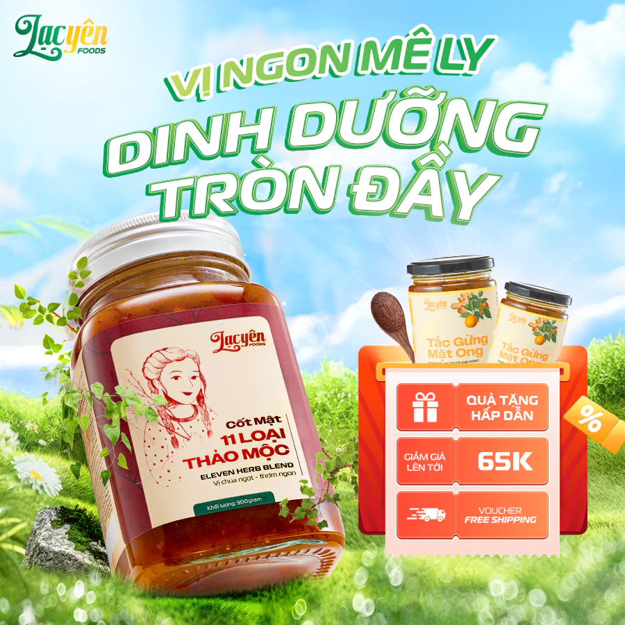 Cốt Mật 11 Loại Thảo Mộc Lạc Yên Foods  Đậm Vị Chua Ngọt Táo Đỏ Kỷ Tử Thơm Ngon Tốt Cho Phụ Nữ