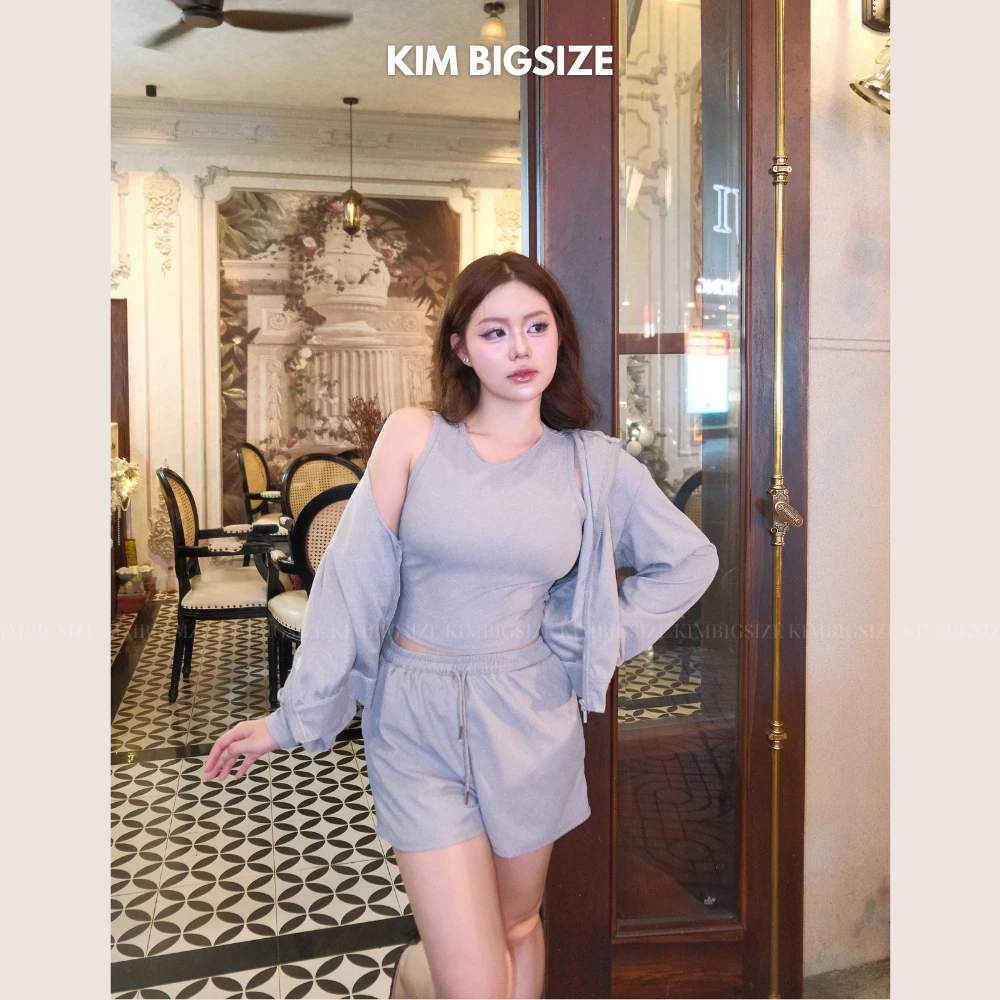 Set 3 món áo khoác,áo ba lỗ và quần bigsize(55-85kg)[KIMBIGSIZE]