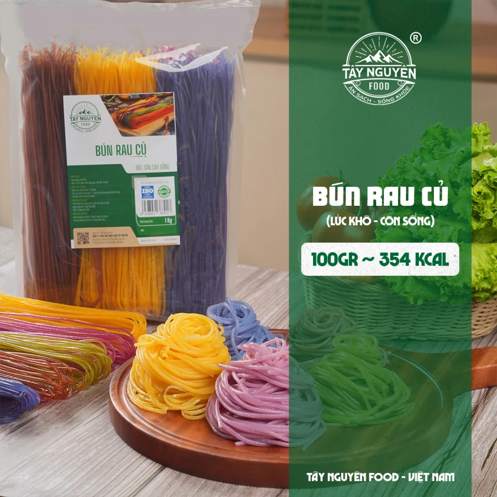 Bún rau củ Cao Bằng Healthy, Eatclean Tây Nguyên Food - Việt Nam túi 1kg