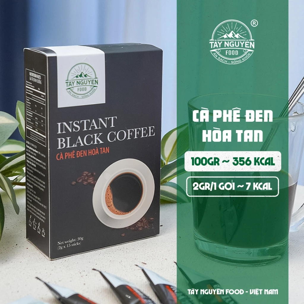 Cà phê đen hòa tan Tây Nguyên Food - Việt Nam (15 gói x 2g)