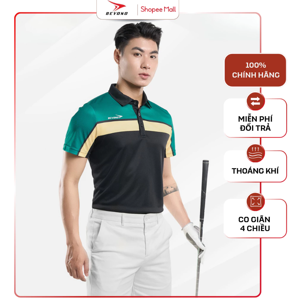 Áo Polo Nam Dáng Suông Thể Thao Khô Thoáng Thấm Hút Tốt BEYONO CB08