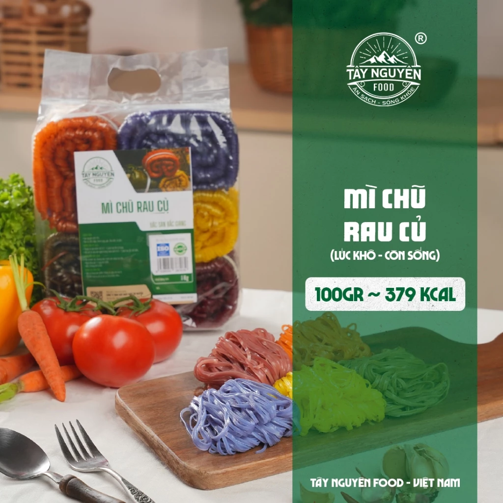 Mì Chũ rau củ Healthy đặc sản Bắc Giang Tây Nguyên Food – Việt Nam 1kg
