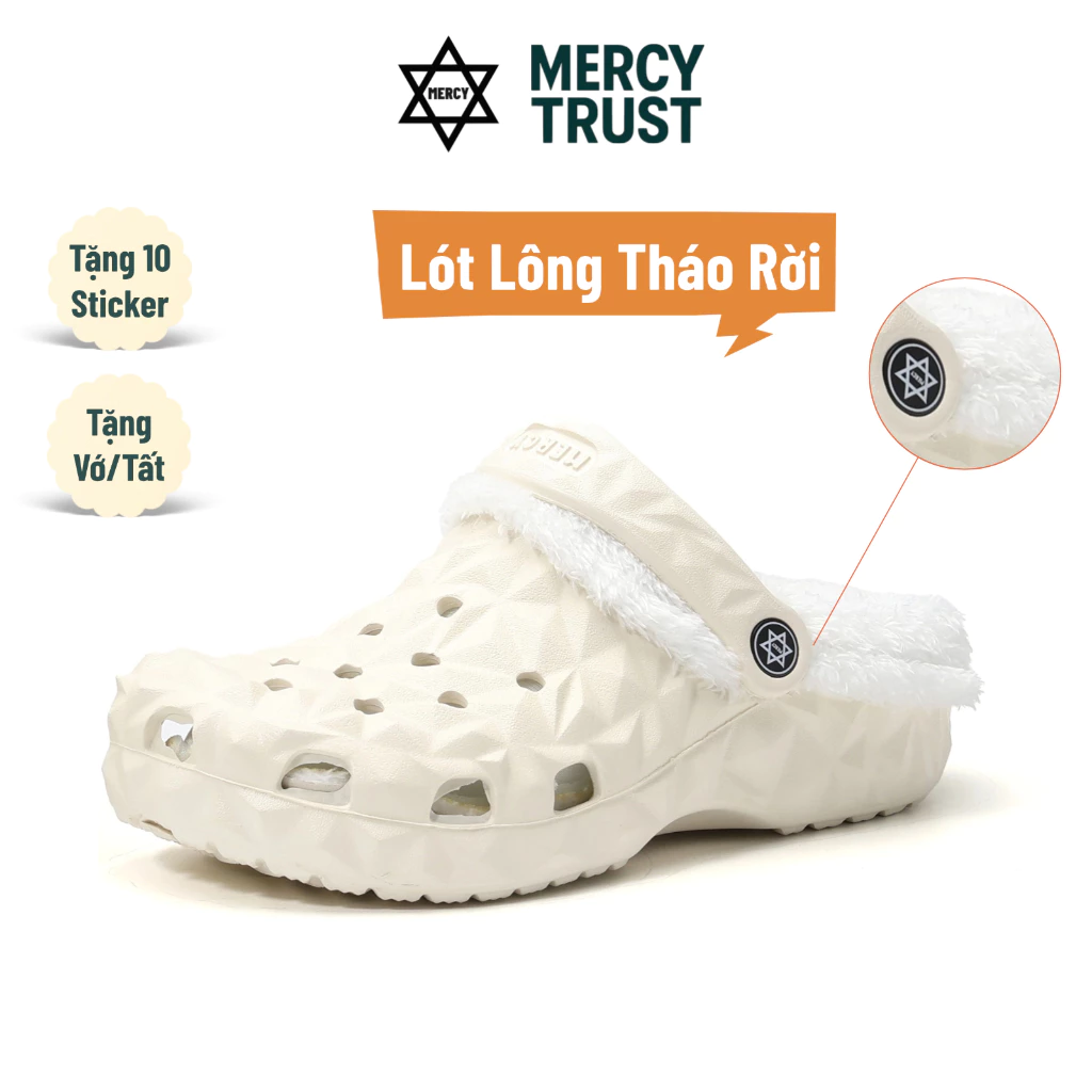 [TẶNG TÚI HALLOWEEN, Sticker ngẫu nhiên, Vớ] Dép Lót Lông Tháo Rời MERCY TRUST Kim Cương Chất Liệu EVA – Êm ái, Ấm Áp