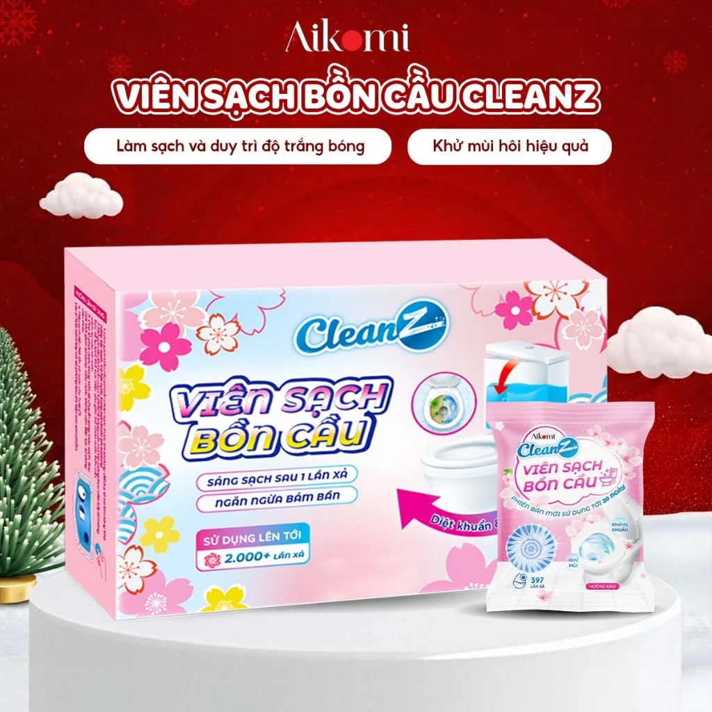 Viên thả bồn cầu CleanZ viên sạch bồn cầu khử mùi chai tẩy bồn cầu thế hệ mới tẩy sạch mảng bám, diệt vi khuẩn toilet