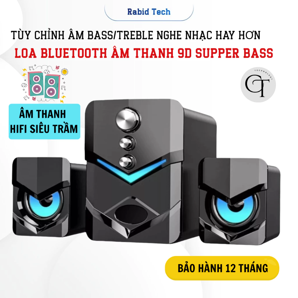 Loa vi tính để bàn MC D221 SUPER BASS cực đã, có LED, dòng loa máy tính cao cấp cho laptop, pc, điện thoại