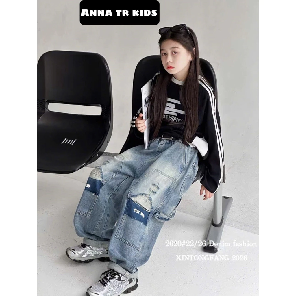 ( Ảnh Thật ) 2620 Quần Jeans Bagy Bé Gái - Bé Trai năng động quảng châu