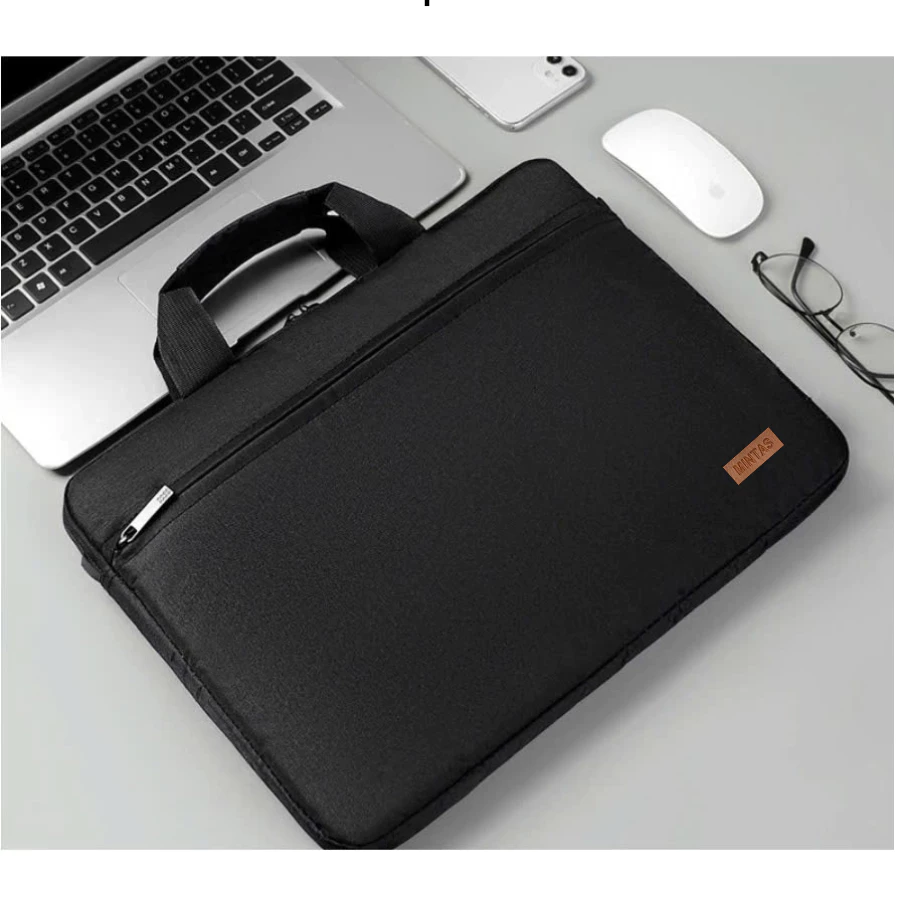 Túi công sở đựng laptop 14 - 15.6 inch, tài liệu A4 thiết kế 2 ngăn có quai sách và dây đeo tháo rời