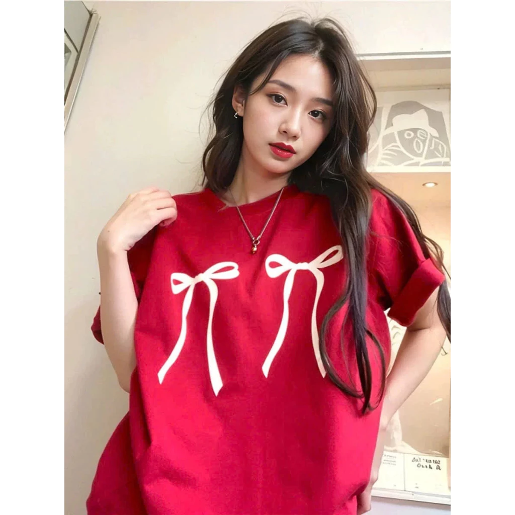 Áo thun BLACKDOKI-BASIC RIBBON V1Nam Nữ Unisex,Áo thun in nơ hiện đại chất cotton dày dặn HOT NEW