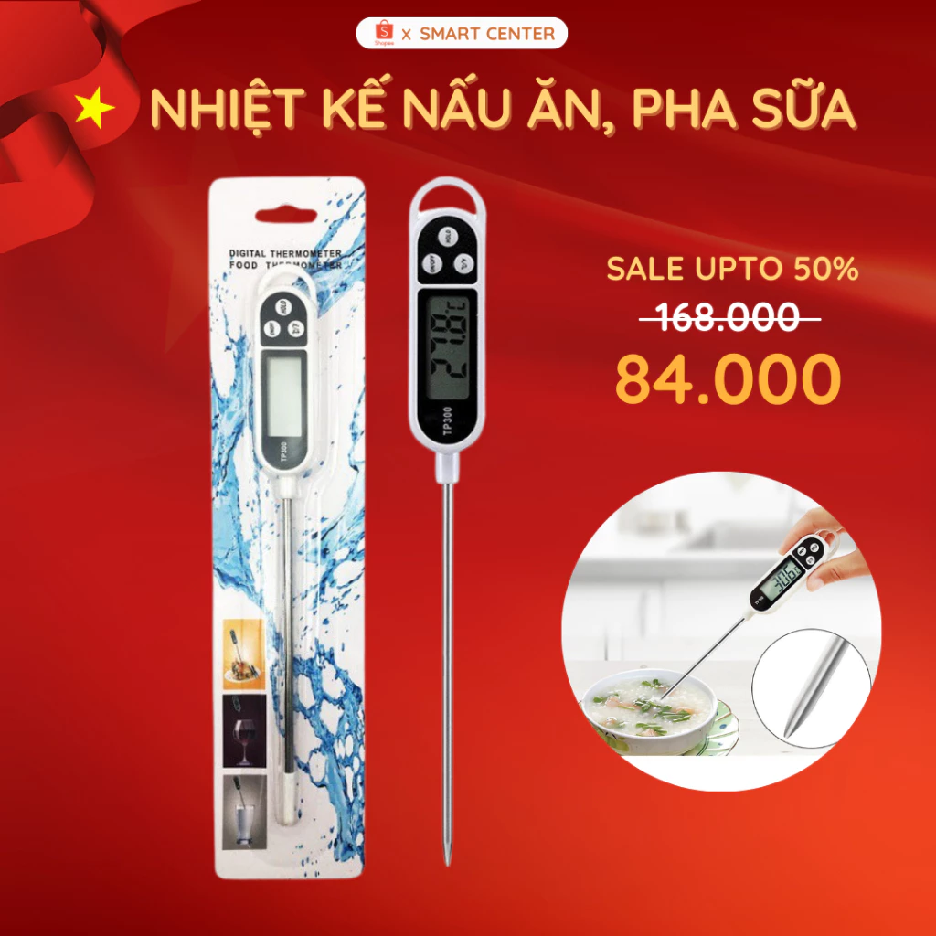 Nhiệt Kế Nấu Ăn, Pha Sữa KAW KT300, Nhiệt Kế Nhà Bếp An Toàn, Đo Nhanh, Độ Chính Xác Cao