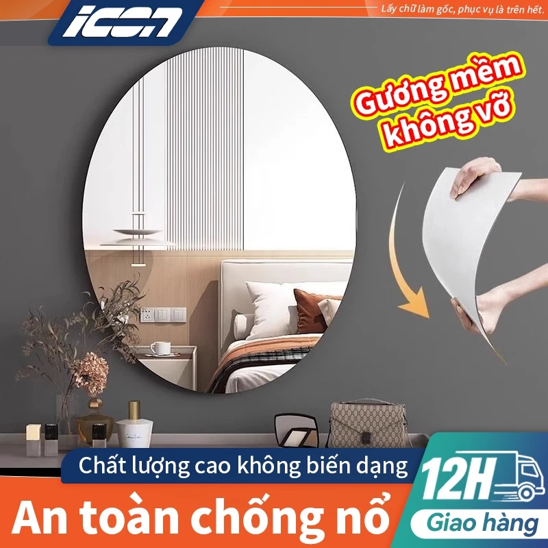 Gương dán tường acrylic ICON siêu mỏng - Chống vỡ, không cần khoan - Trang trí phòng tắm, tủ đồ