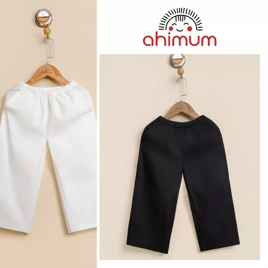 [15.1 -VOUCHER 80K] Quần dài cho bé trai Ahimum quần kaki quần âu quần lụa mặc áo dài bé trai 1–10 tuổi 2 màu trắng-đen
