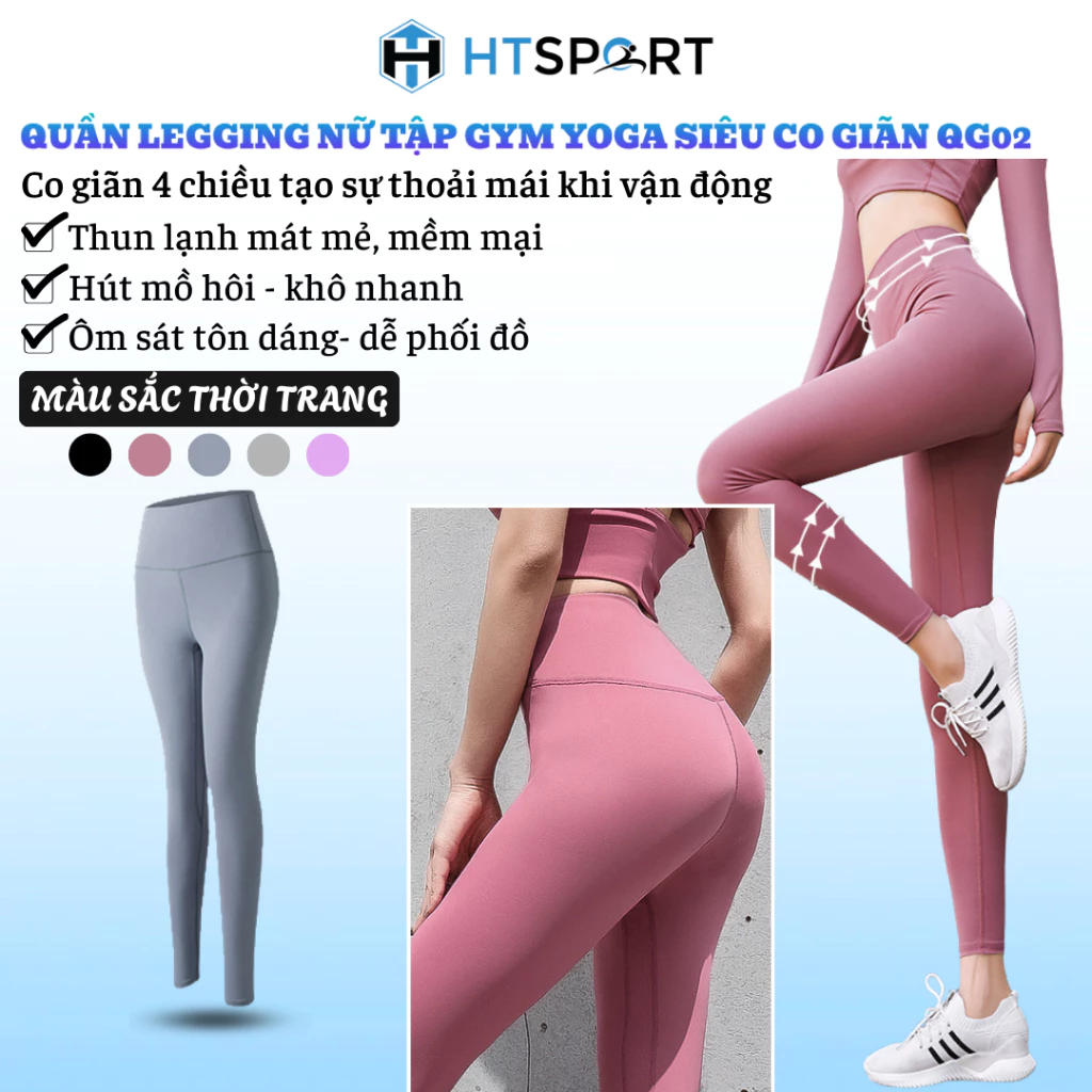 Quần Legging Nữ, Quần Dài Tập Gym Yoga Thể Thao Body Thun Poly Siêu Co Dãn Cao Cấp (QG02)
