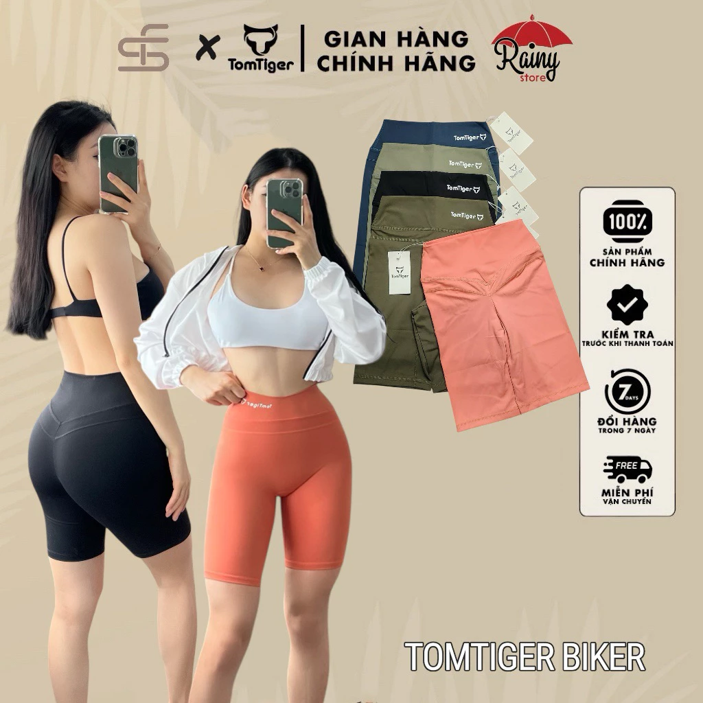 [ CHÍNH HÃNG S/M ] Quần Biker TomTiger cao cấp, chất liệu mềm mịn, co dãn, thấm hút mồ hôi Rainy Store