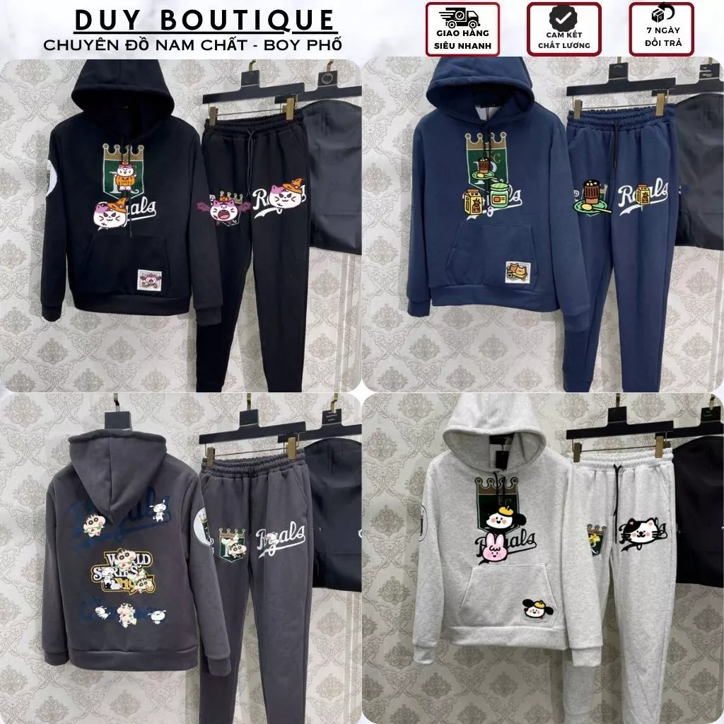 Bộ Quần Áo Nỉ Nam Róccc Đan Doy.als Logo Thêu Siêu Nét - Bộ Hoodie Nỉ Nam Hàng Quảng Châu 2026