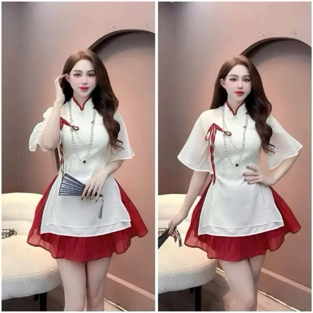[ bigsize 60-90kg] Set cách tân áo + váy mã 01