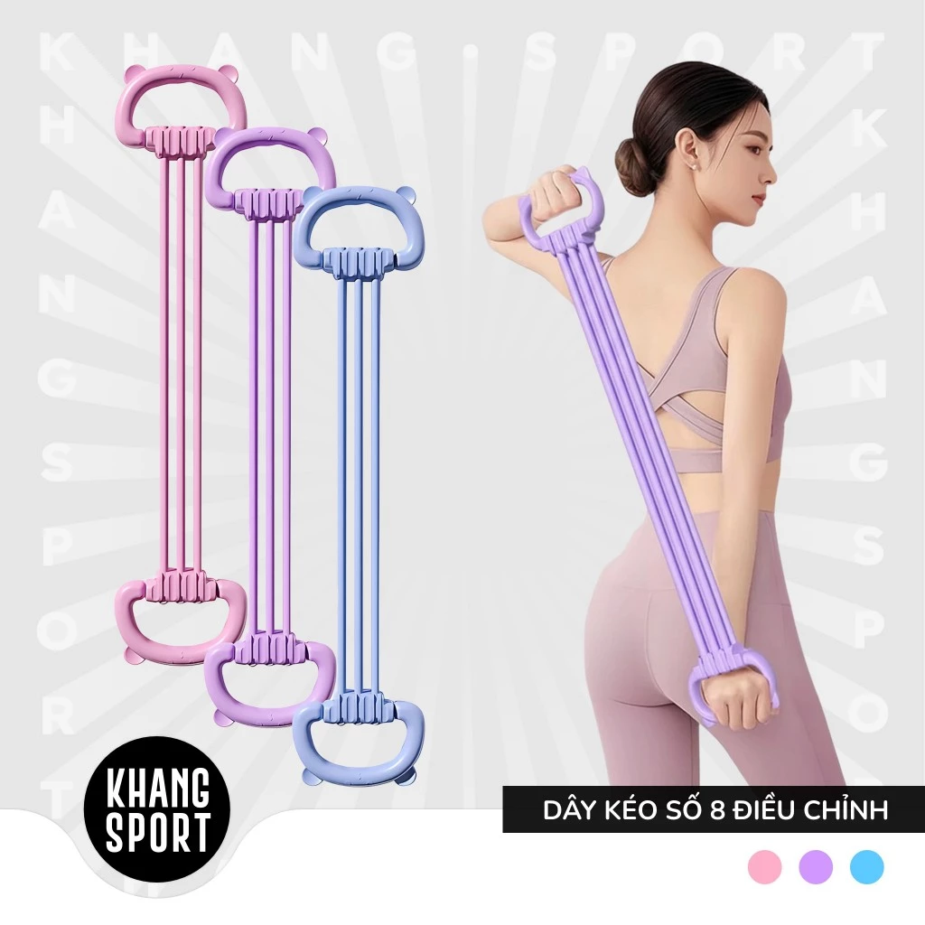 Dây Kéo Số 8 Tai Mèo - Điều Chỉnh 6 Cấp Độ 15-90lbs - Tập Vai Lưng Tại Nhà, Văn Phòng - DayKeoTaiMeo